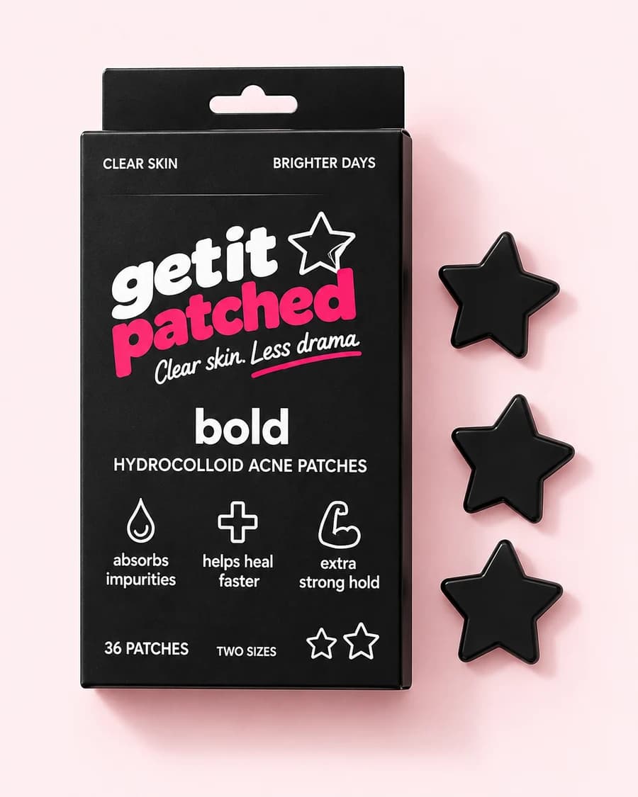 bold carton with star-shaped patches